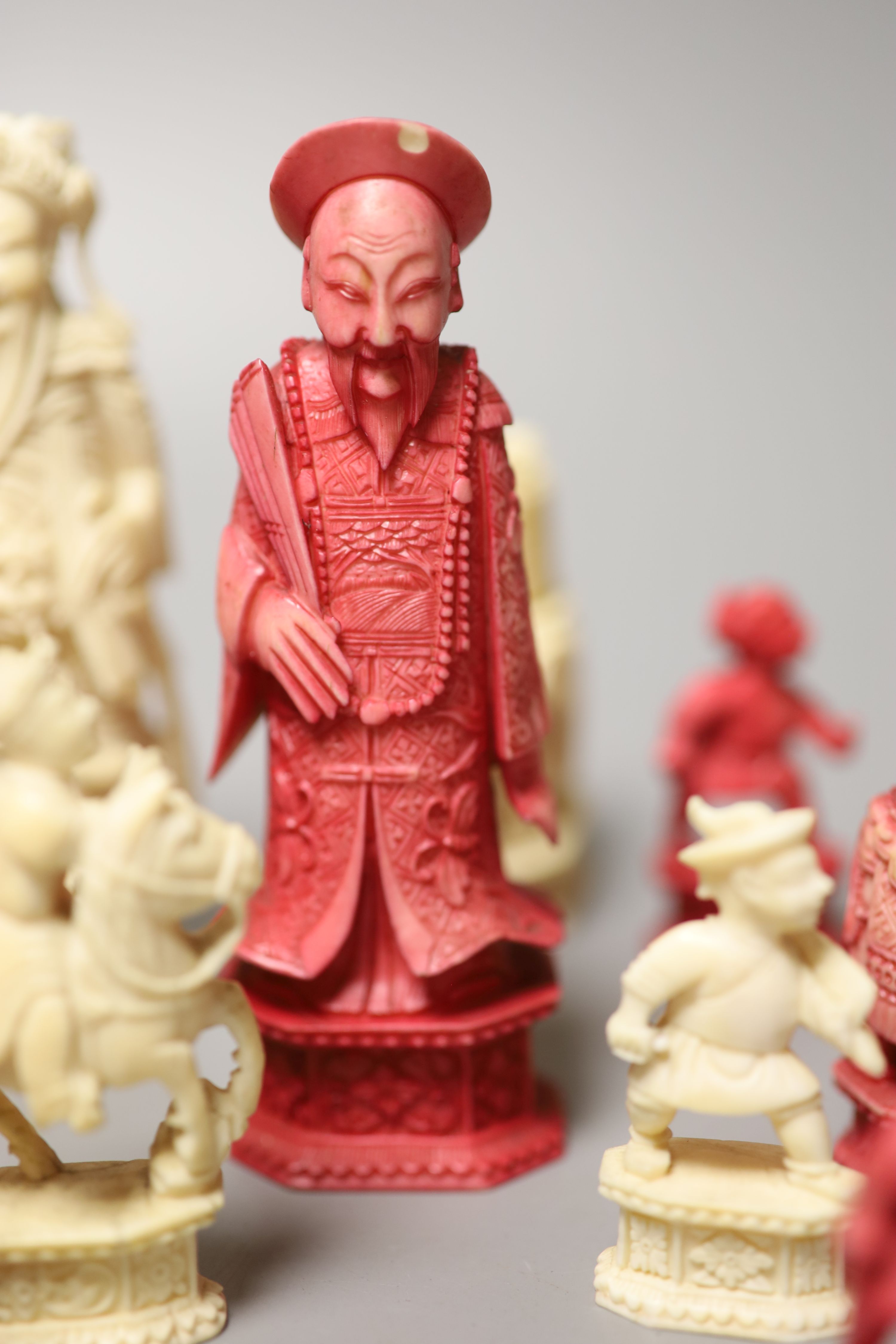 A Cantonese ivory part chess set